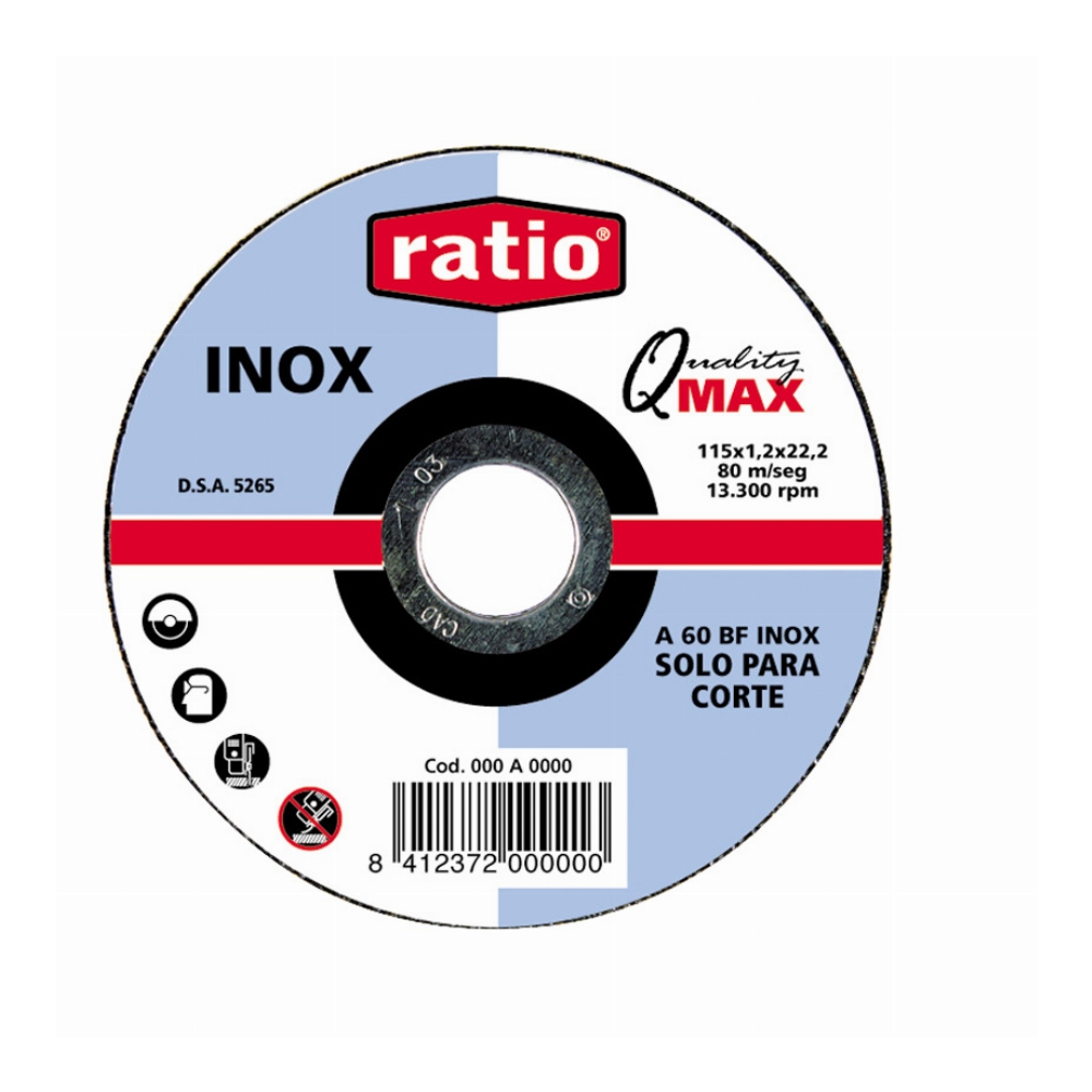 DISCO DE CORTE INOX/METAL RATIO QUALITY MAX