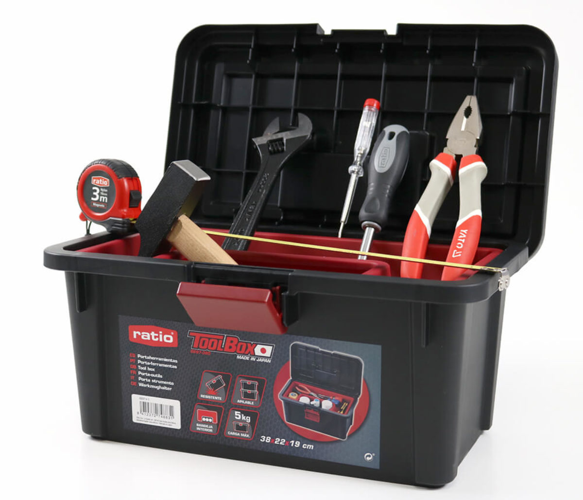 Caja con el mejor kit de herramientas definitivo para tu taller de